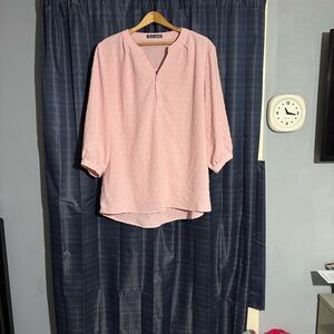 New York & Company Light Pink Blouse